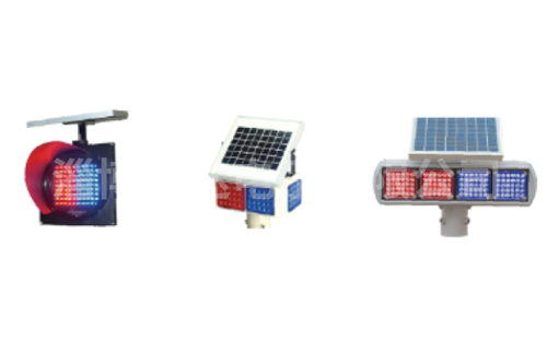 Solar red and blue flashing lights