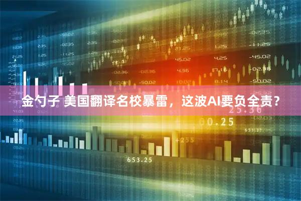 金勺子 美国翻译名校暴雷，这波AI要负全责？