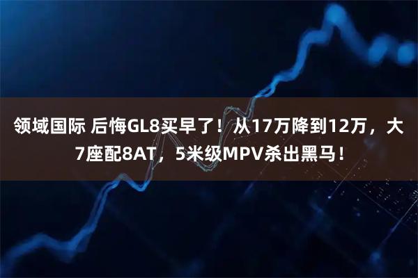 领域国际 后悔GL8买早了！从17万降到12万，大7座配8AT，5米级MPV杀出黑马！