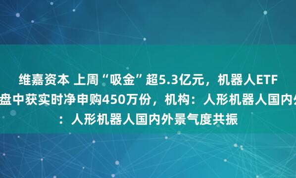 维嘉资本 上周“吸金”超5.3亿元，机器人ETF（159770）盘中获实时净申购450万份，机构：人形机器人国内外景气度共振